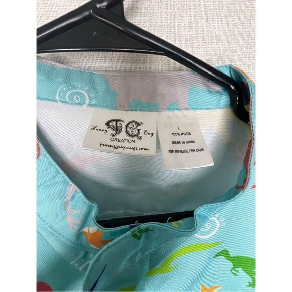 Funny Guy Creations Rainbow Dinosaur Patterned Zip Up One Piece Romper - Picture 3 of 5